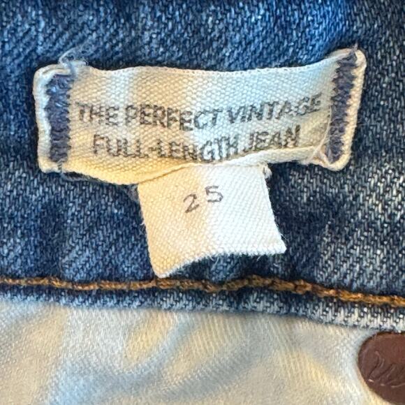 Madewell The Perfect Vintage Full-Length Jean Distressed Wash Blue Denim Size 25 - Picture 7 of 12
